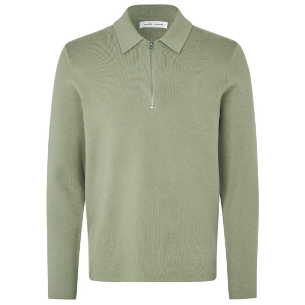 Samsøe Samsøe Guna Half Zip Sweater Licht Groen