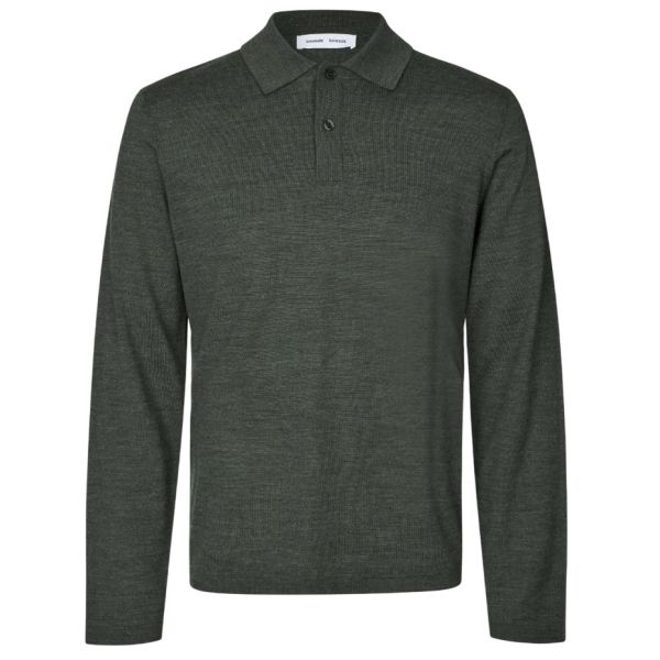 Samsøe Samsøe Sarowan Longsleeve Polo Donker Groen