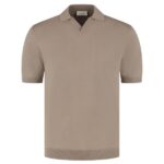 Duquezzi Merino Buttonless Polo Beige