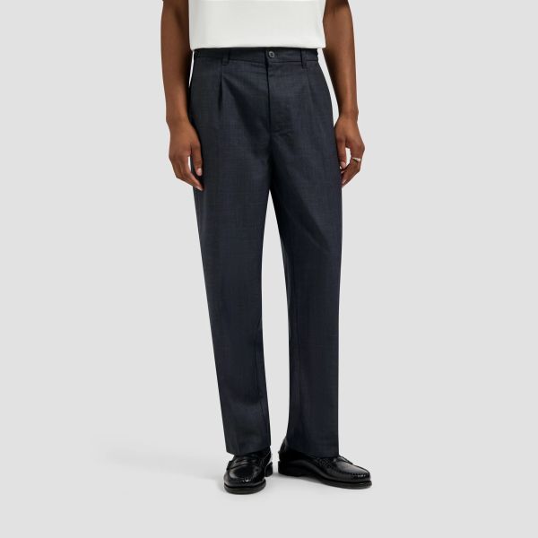 Olaf Regular Wool Blend Pleated Chino Antraciet