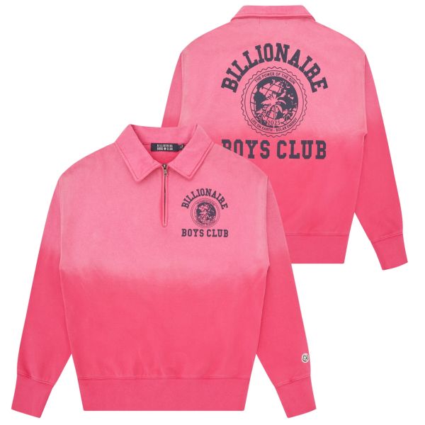 Billionaire Boys Club World College Washed Quarter Zip Sweater Roze
