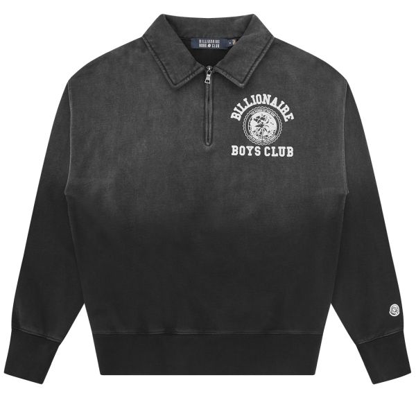 Billionaire Boys Club World College Washed Quarter Zip Sweater Zwart