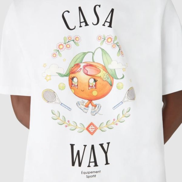 Casablanca Casa Way Orange Mascot T-shirt Wit