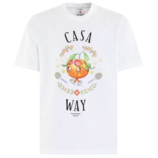 Casablanca Casa Way Orange Mascot T-shirt Wit