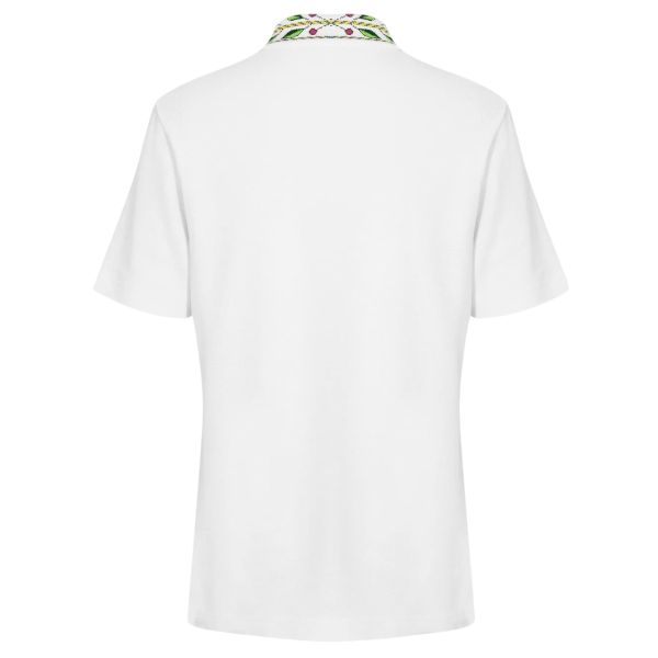 Casablanca Laurel Pique Polo Off White