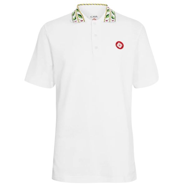 Casablanca Laurel Pique Polo Off White