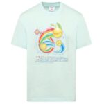 Casablanca Manga Tennis Ball T-shirt Licht Blauw