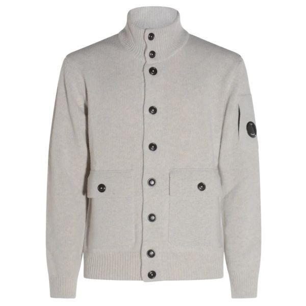 CP Company Lambswool GRS Cardigan Grijs