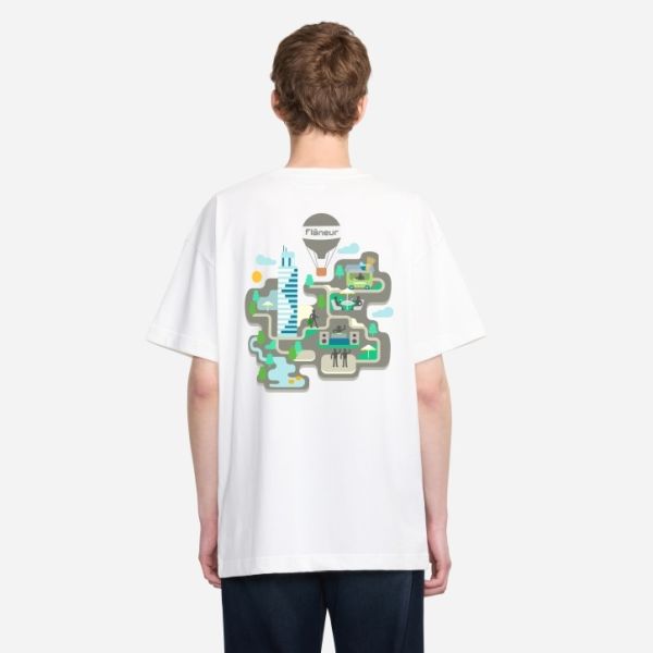 Flâneur Festival Map T-shirt Wit