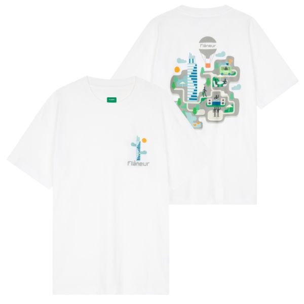 Flâneur Festival Map T-shirt Wit