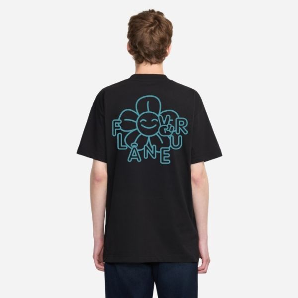 Flâneur Happy Flower T-shirt Zwart