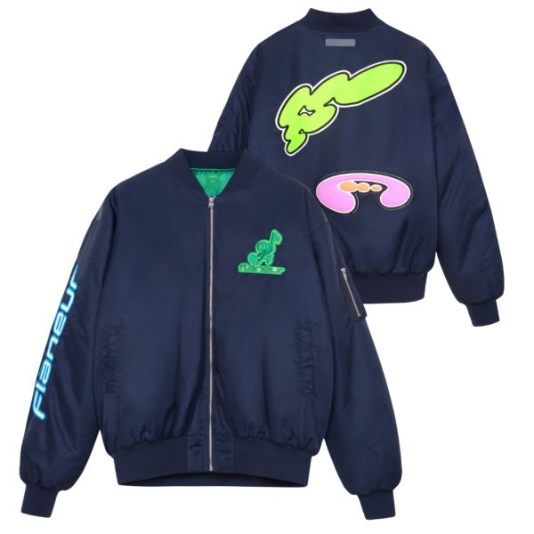 Flâneur Music Oversized Bomber Jack Navy