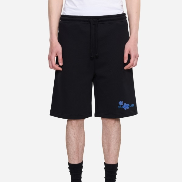 Flâneur Organic Flower Korte Broek Zwart/Blauw