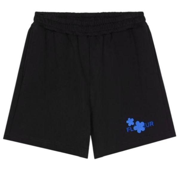 Flâneur Organic Flower Korte Broek Zwart/Blauw