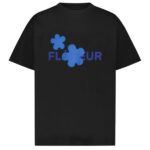 Flâneur Organic Flower T-shirt Zwart/Blauw