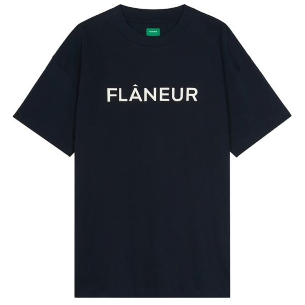 Flâneur Printed Logo T-shirt Navy