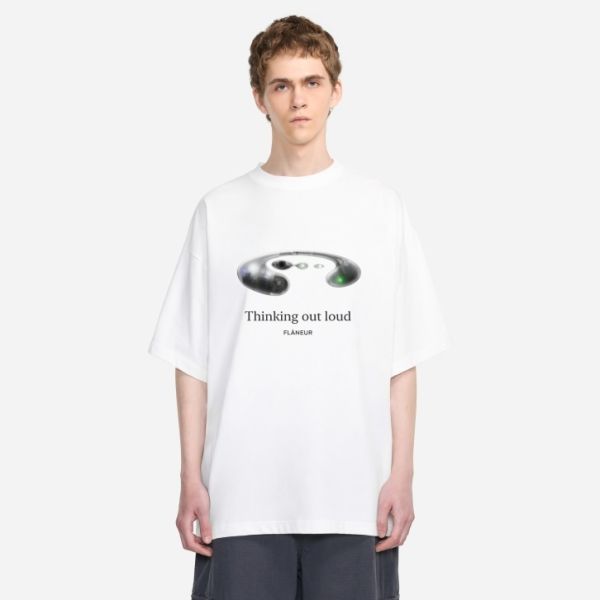 Flâneur Thinking Out Loud T-shirt Wit