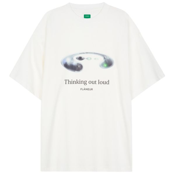 Flâneur Thinking Out Loud T-shirt Wit