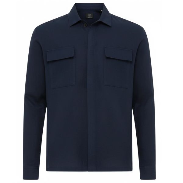 Genti Pharrel Relaxed Overshirt Navy