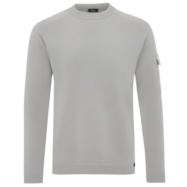 Genti Round Pocket Sweater Grijs