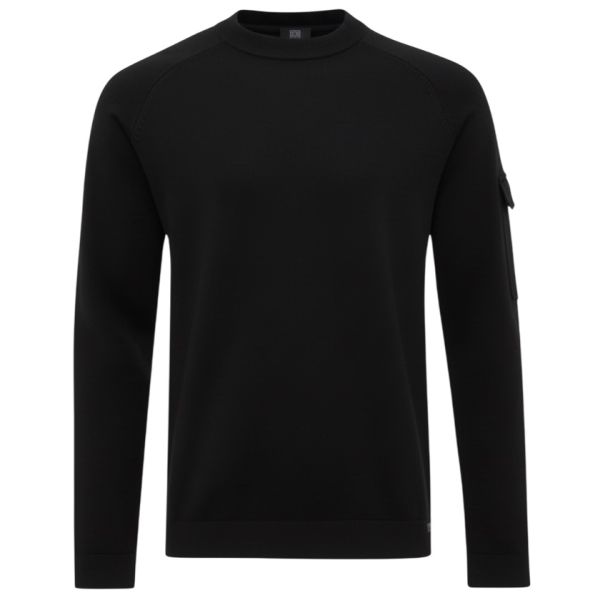 Genti Round Pocket Sweater Zwart