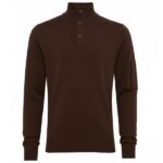 Genti Turtle 3 Buttons Sweater Donker Bruin