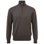 Genti Turtle Zip Sweater Bruin