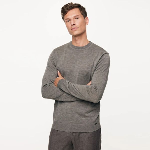 Gentiluomo Round Knit Sweater Bruin