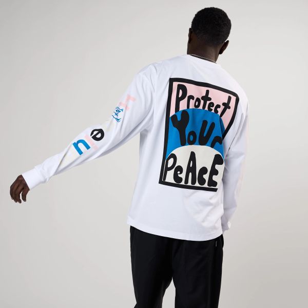 Hopeium Protect Your Peace Longsleeve T-shirt Wit