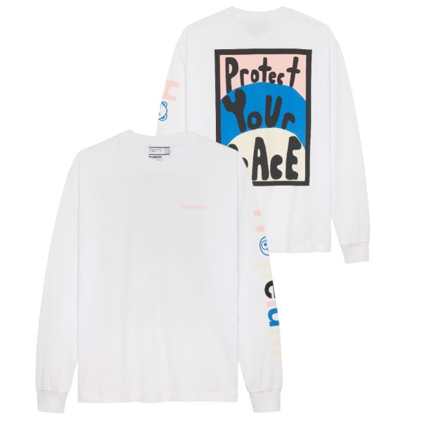 Hopeium Protect Your Peace Longsleeve T-shirt Wit