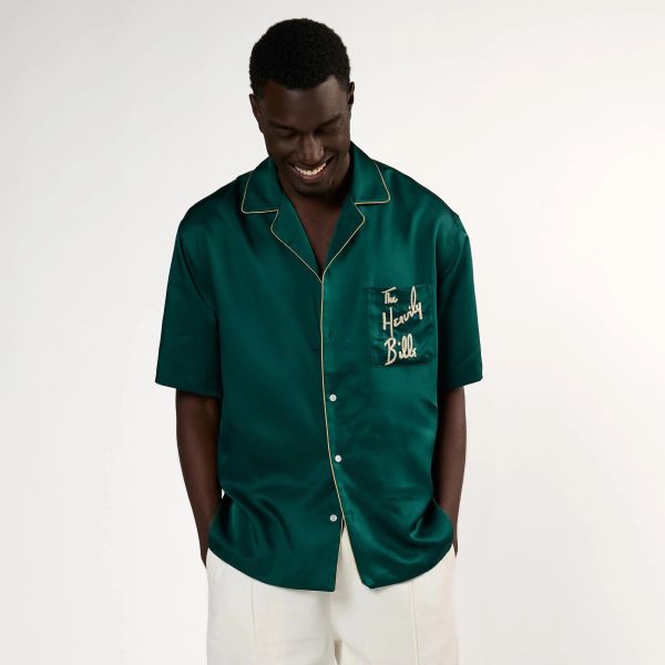 Hopeium Silk Heavily Bills Overhemd Donker Groen