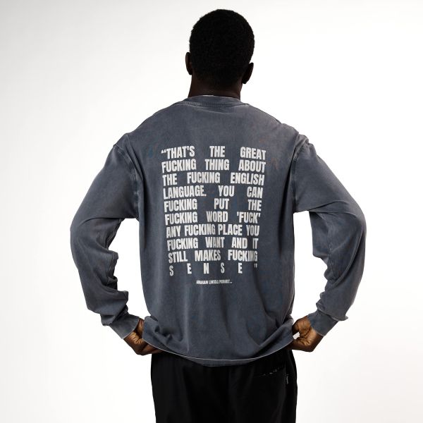 Hopeium Text Longsleeve T-shirt Antraciet