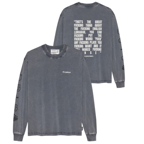 Hopeium Text Longsleeve T-shirt Antraciet