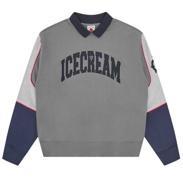 Icecream Collared Warm-Up Sweater Grijs
