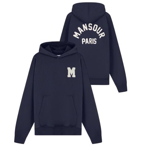 Mansour M Patch Hoodie Navy