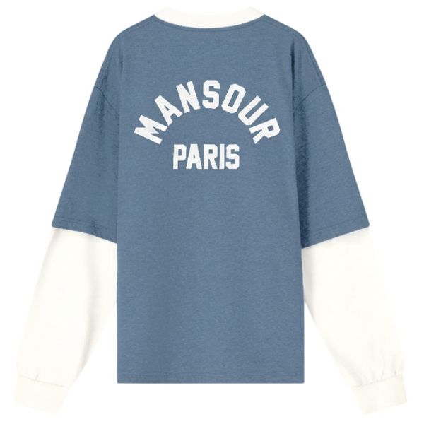 Mansour Paris College Longsleeve T-shirt Blauw