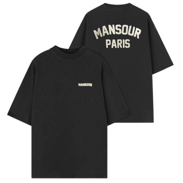 Mansour Paris College T-shirt Zwart
