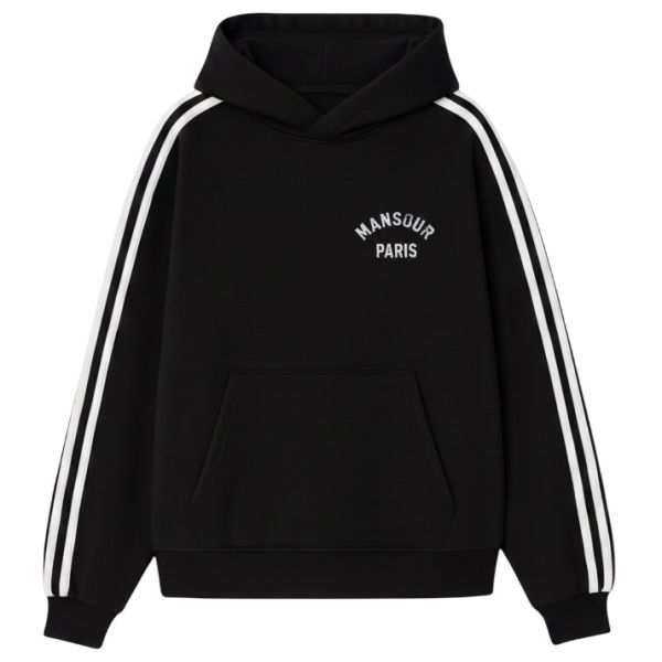 Mansour Striped Hoodie Zwart