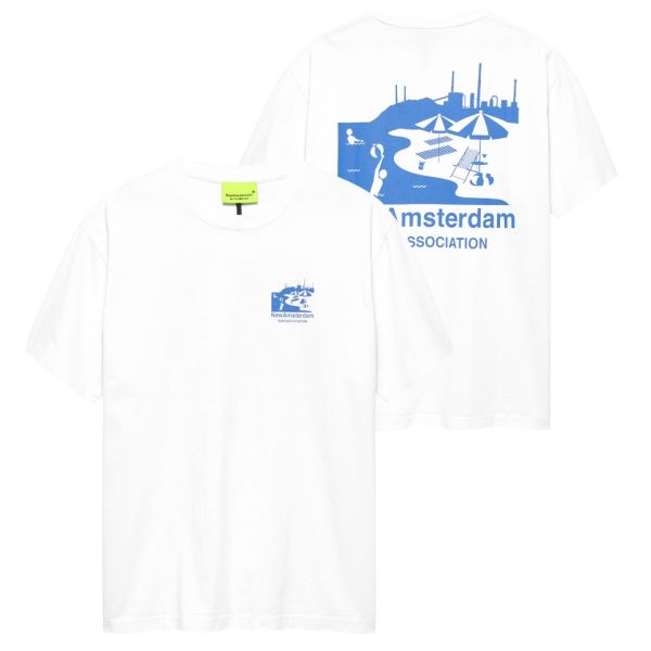 New Amsterdam Surf Association Beach Sign T-shirt Wit