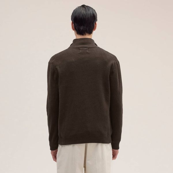 NN.07 Danny Half Zip Sweater Donker Bruin