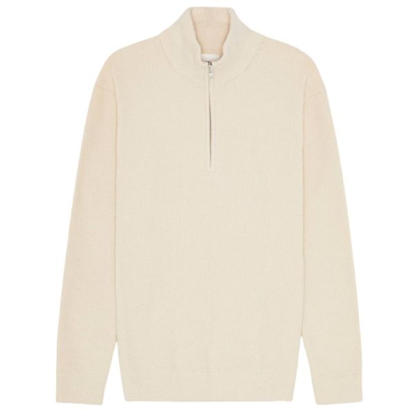 NN.07 Danny Half Zip Sweater Off White
