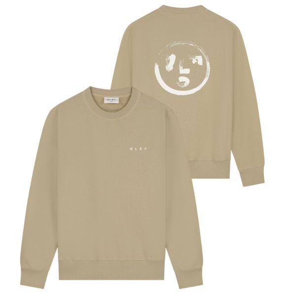Olaf Brushstroke Face Sweater Beige