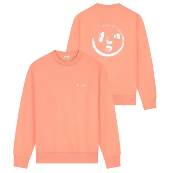 Olaf Brushstroke Face Sweater Coral