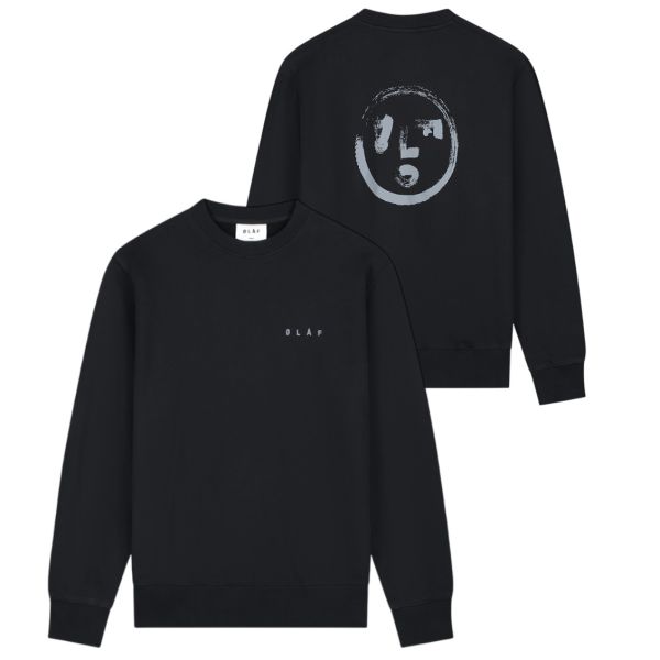 Olaf Brushstroke Face Sweater Zwart