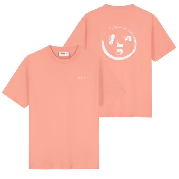 Olaf Brushstroke Face T-shirt Coral