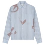 Olaf Brushstroke Logo Stripe Overhemd Licht Blauw