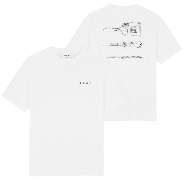 Olaf Paintbrush Graphic T-shirt Wit