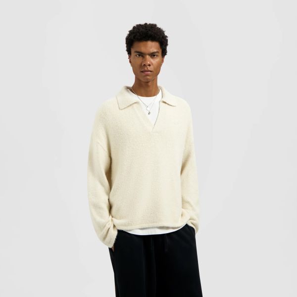 Olaf Signature Knitted Polo Off White