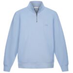 Olaf Signature Zip Mock Sweater Licht Blauw