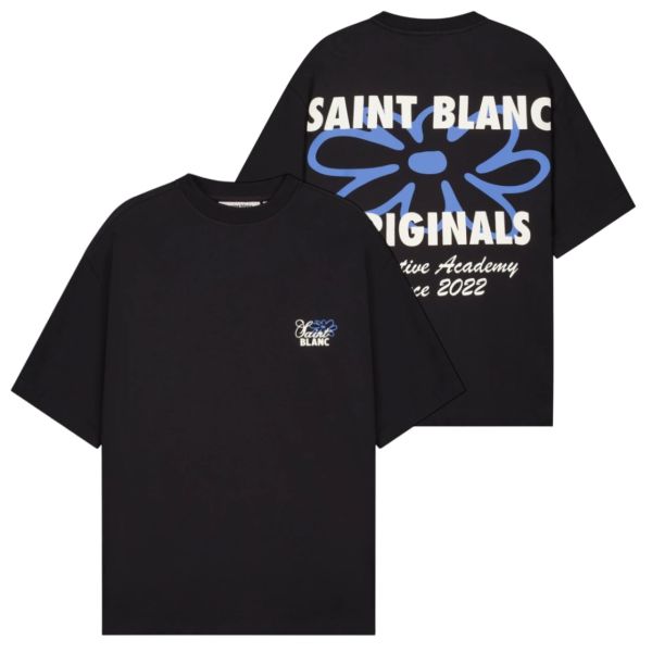 Saint Blanc Flower T-shirt Zwart